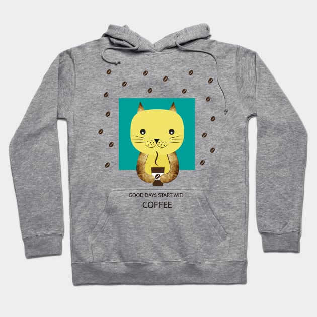 Cat and coffee Hoodie by grafart